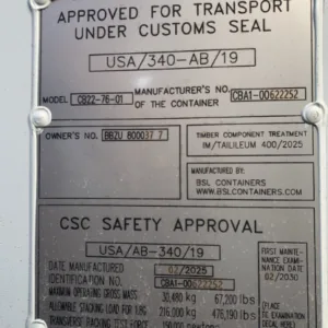 20ft Light Grey One Trip Shipping Container - Image 4